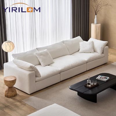 Nội thất phòng khách Phòng khách Ghế sofa Trắng gạo Ghế sofa góc Hút bụi Ghế sofa bong bóng nén
