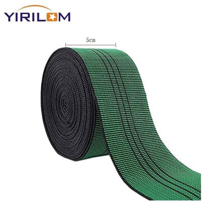 Tùy chỉnh màu xanh lá cây 7cm Stretch PP Sofa Belt Edge Banding Straps 5cm Gỗ lợp đồ nội thất Sofa Elastic Webbing Belt