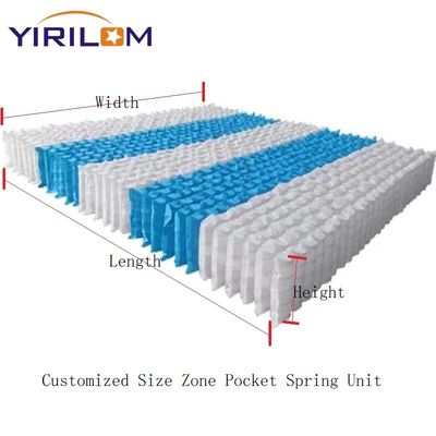 Tùy chỉnh 5 khu vực Pocket Spring Unit với cao Carbon thép dây cho nệm thoải mái