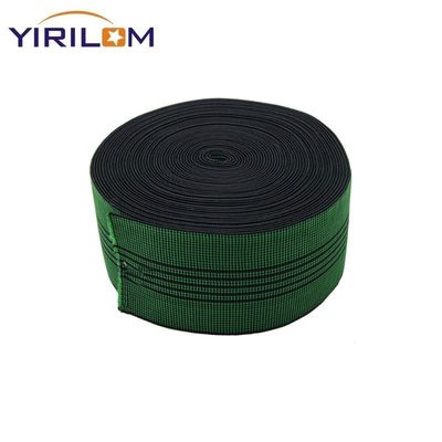 Màu xanh lá cây 4,8mm chiều rộng sofa webbing với 50% kéo dài cho sửa chữa đồ nội thất và bọc