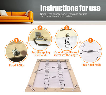 Kẹp lò xo mạ kẽm 4 lỗ bền cho ghế sofa với phần cứng đồ nội thất dày 0.8mm/1.0mm