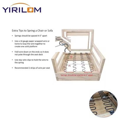 Lò xo zích zắc độ bền cao, chiều dài tùy chỉnh cho đệm ghế sofa với mạ điện hoặc sơn tĩnh điện