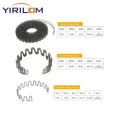 1.8mm-4.0mm đường kính dây sơn đen bán buôn ghế sofa Zigzag mùa xuân cho đồ nội thất
