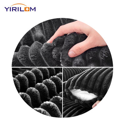 Ghế sofa góc mô-đun hình chữ L siêu sâu có thể chuyển đổi thành ghế dài cho phòng khách, vải nhung tăm màu xám, ghế sofa nén