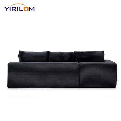 Giá tốt Ghế sofa góc chữ L hiện đại bằng vải nhung tăm, hút chân không để dễ vận chuyển và kích thước tùy chỉnh trực tuyến