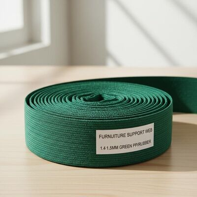 Giá tốt 1.4mm-1.5mm Độ dày Polypropylene cao su sofa Webbing với độ bền cao cho đồ nội thất hỗ trợ trực tuyến