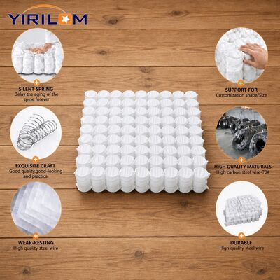 Bộ lò xo túi bằng thép carbon cao 70# nén và cuộn, dày 4 inch để sản xuất sofa