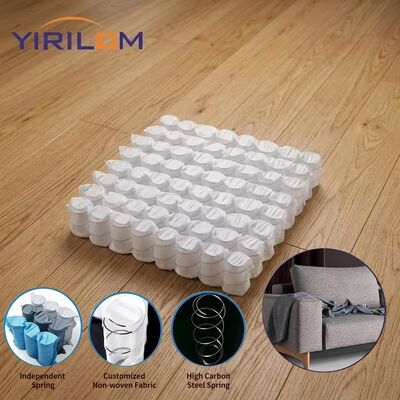 Lò xo túi bọc vải 80gsm màu trắng với cấu trúc dây thép cho đệm ghế sofa tùy chỉnh