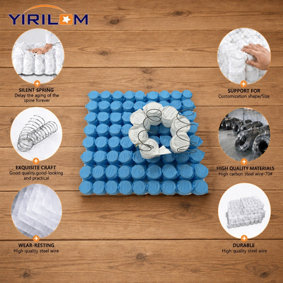 Lò xo túi tùy chỉnh cho sofa với dây thép 1.0mm-1.8mm và chiều cao lò xo 6-15cm