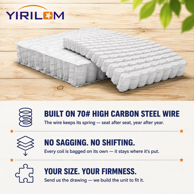 Bộ lò xo túi bán buôn cho đệm ghế sofa và hỗ trợ nệm có vỏ vải không dệt