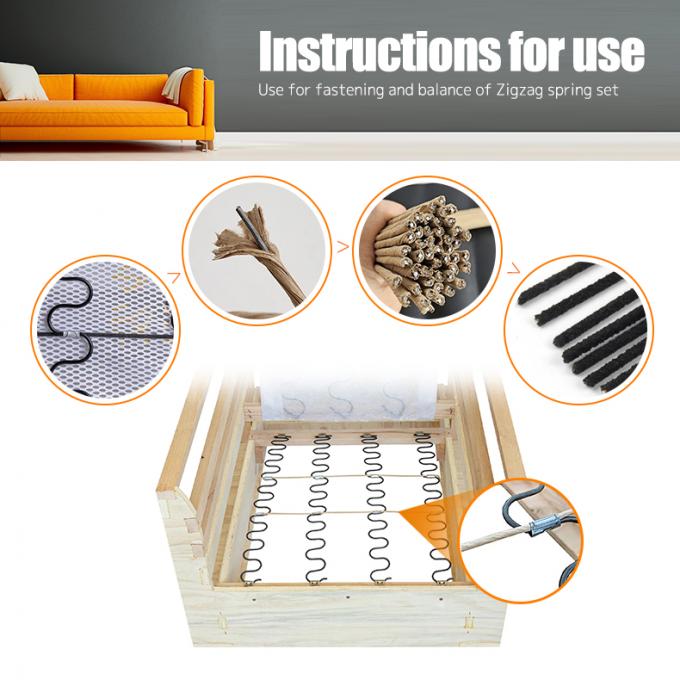 Phụ kiện đồ nội thất OEM 2.0mm Spring Wire Paper Fixing Wire cho ghế sofa Zig Zag Spring 5